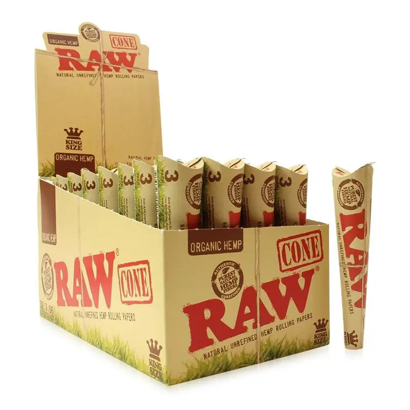 RAW ORGANIC KING SIZE CONE 3PK Jay's Cigar