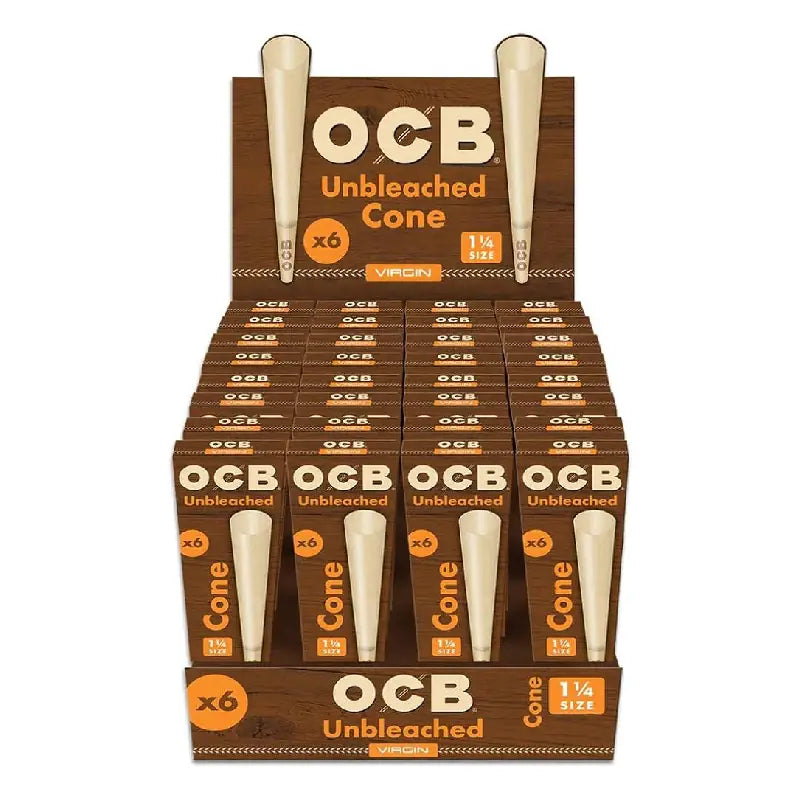 OCB UNBLEACHED 1 1/4 CONE 6PK Jay's Cigar