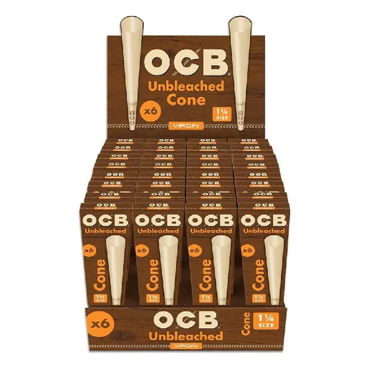 OCB UNBLEACHED 1 1/4 CONE 6PK Jay's Cigar
