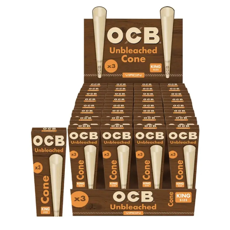 OCB UNBLEACHED KING SIZE CONE 3PK Jay's Cigar