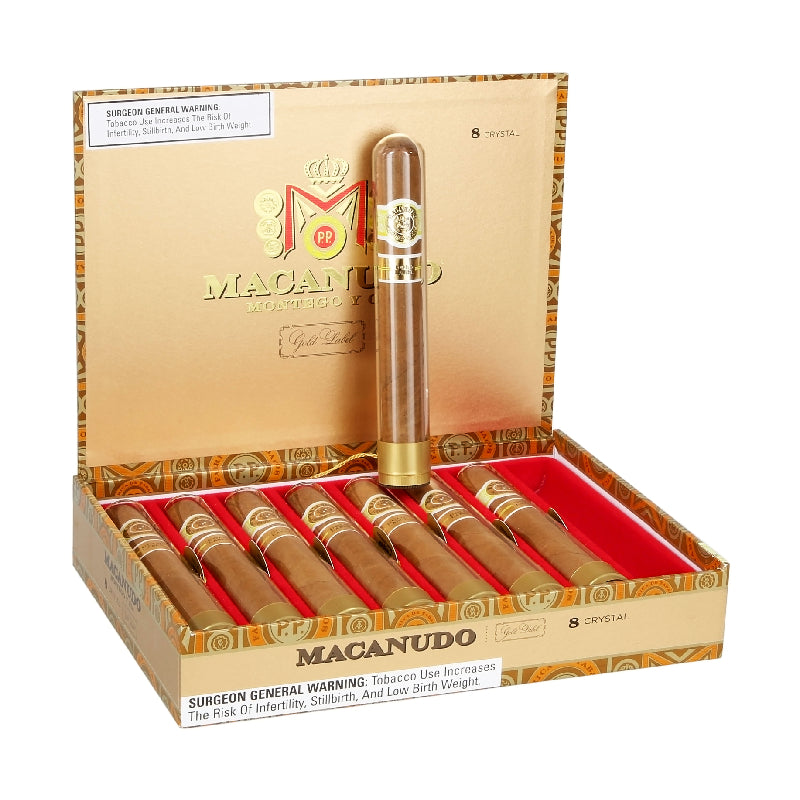 MACANUDO GOLD CRYSTAL TUBO 5 1/2 x 50 Jay's Cigar