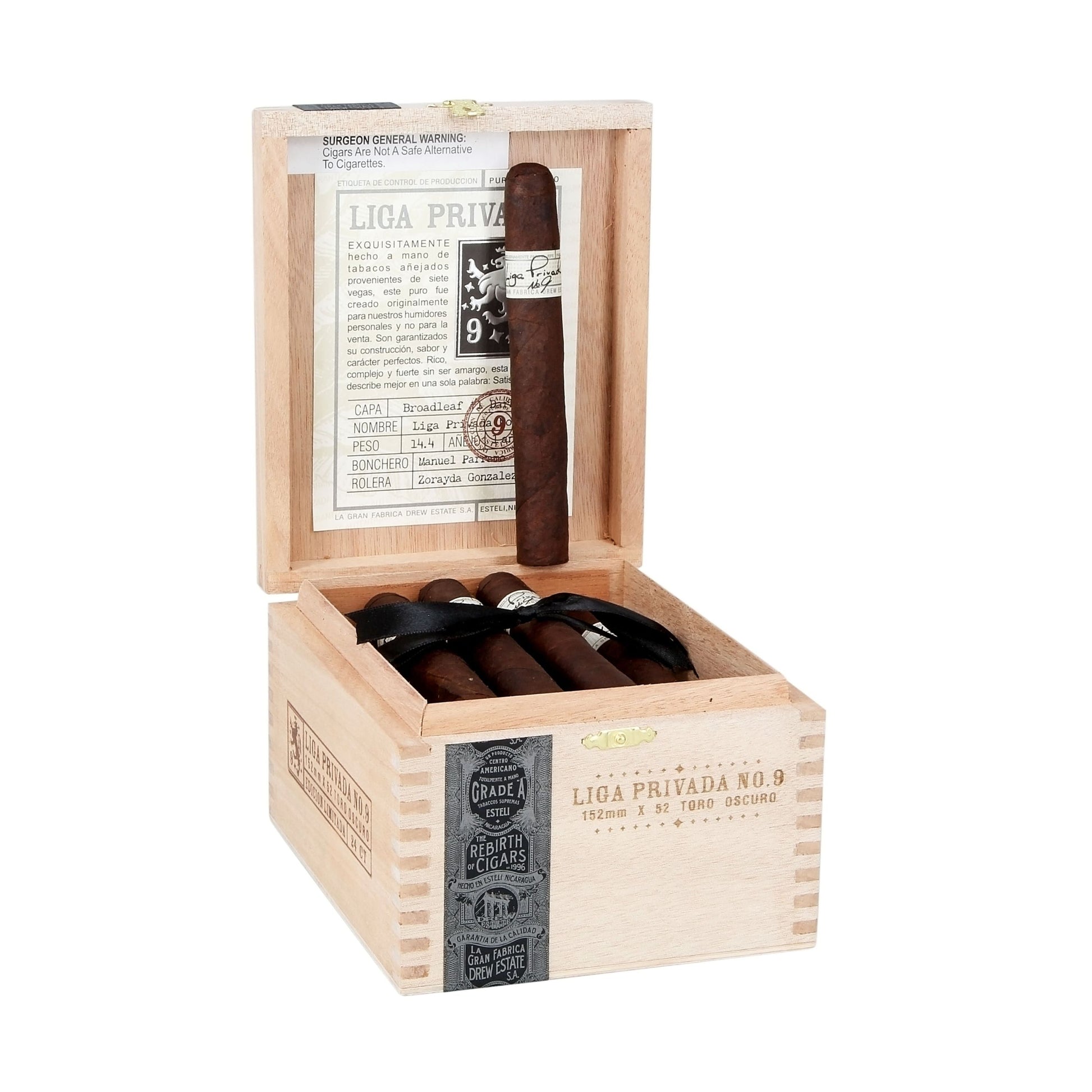 LIGA PRIVADA # 9 TORO OSCURO 52 X 152 Jay's Cigar
